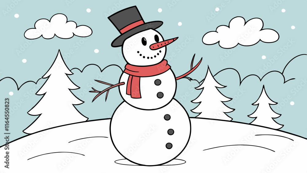Charming Snowman in Winter Wonderland Charming Snowman in Winter Wonderland