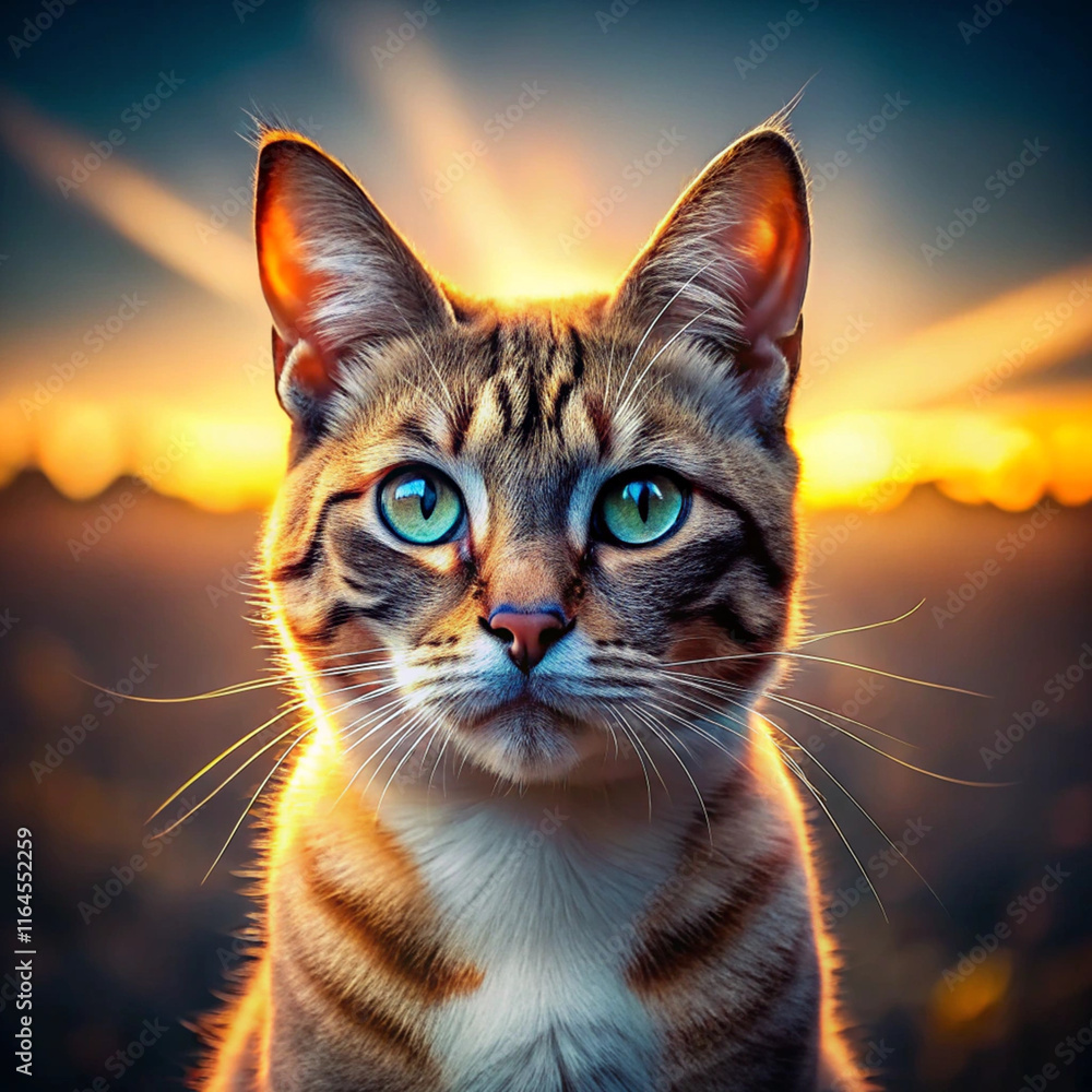 Obraz premium cat in the sun