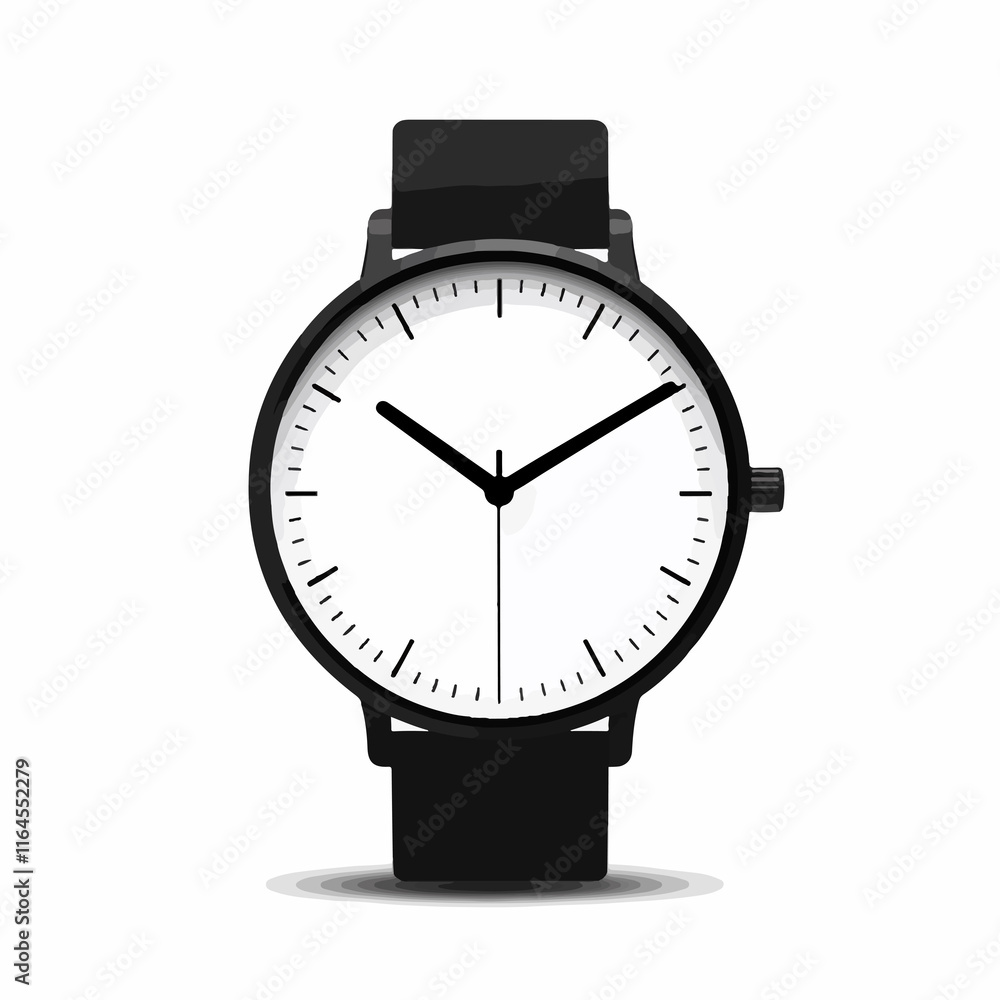 Modern wristwatch time symbol icon isolated on white vector, ideal for watch, clock apps, time management illustrations Modern wristwatch time symbol icon isolated on white vector, ideal for watch, clock apps, time management illustrations