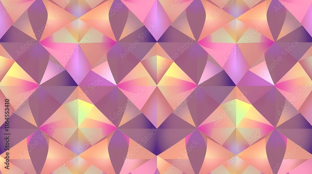 Geometric Holographic Pattern: A mesmerizing abstract pattern with holographic hues of pink, purple, and yellow creates a dynamic and vibrant design. Geometric Holographic Pattern: A mesmerizing abstract pattern with holographic hues of pink, purple, and yellow creates a dynamic and vibrant design.