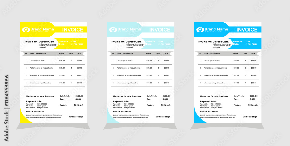 Creative modern invoice design template 07 Creative modern invoice design template 07