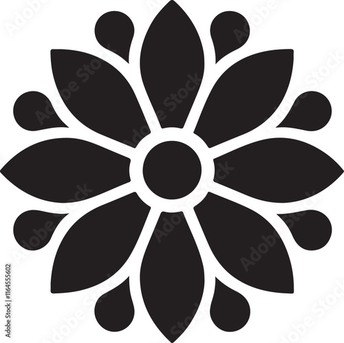 A stunning silhouette vector of a flower blossom, ideal for creative projects, symbolizing beauty, growth, and the elegance of nature in full bloom.