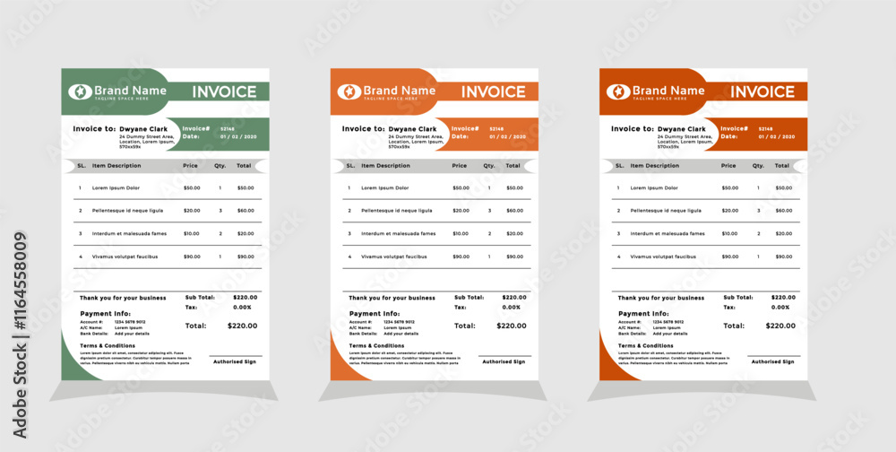 Creative modern invoice design template 02 Creative modern invoice design template 02