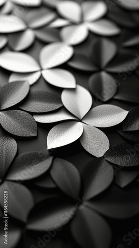 Abstract black and white pattern with dots creating a wave-like structure in ...