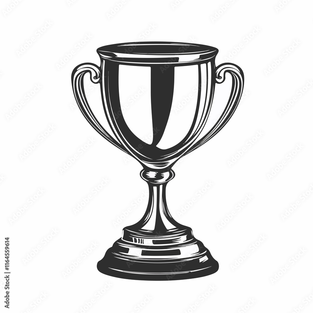 Vector Trophy Cup Symbol in Black and White Color for Awards Recognition Vector Trophy Cup Symbol in Black and White Color for Awards Recognition