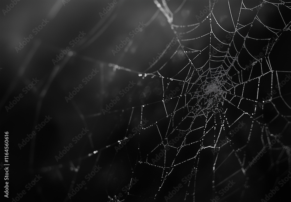Black marble background with spider web, monochrome, high resolution Black marble background with spider web, monochrome, high resolution