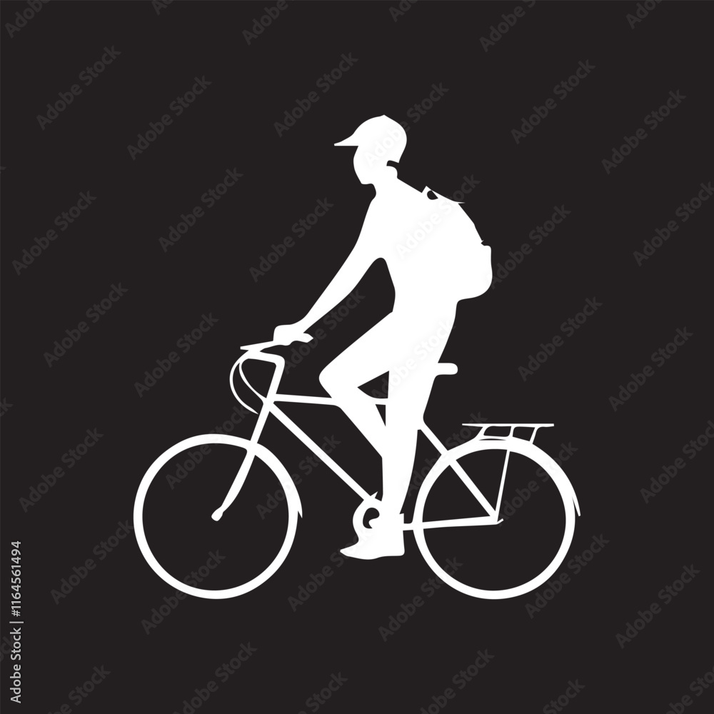 Obraz premium black and wight bicycle logo type silhouette design