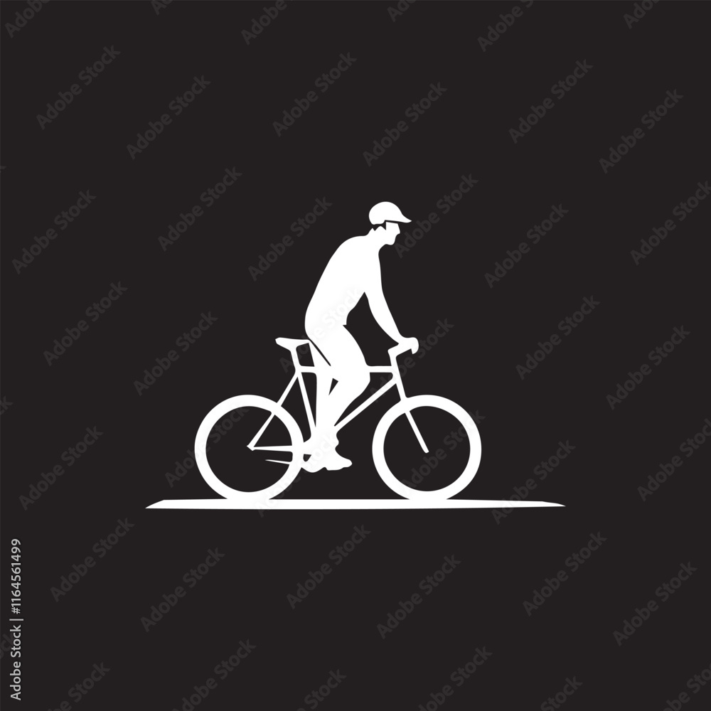 Obraz premium black and wight bicycle logo type silhouette design