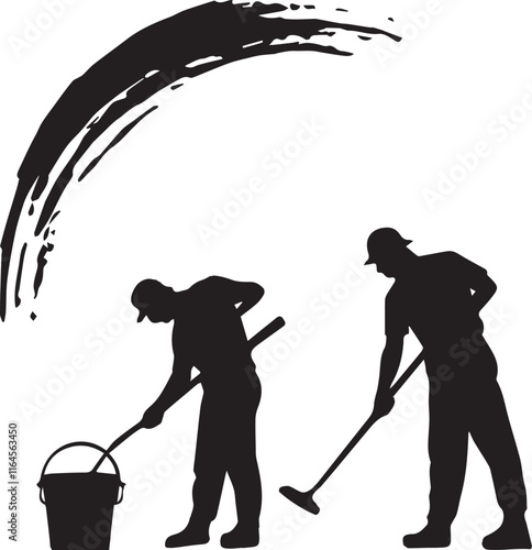 painter logo type silhouette design