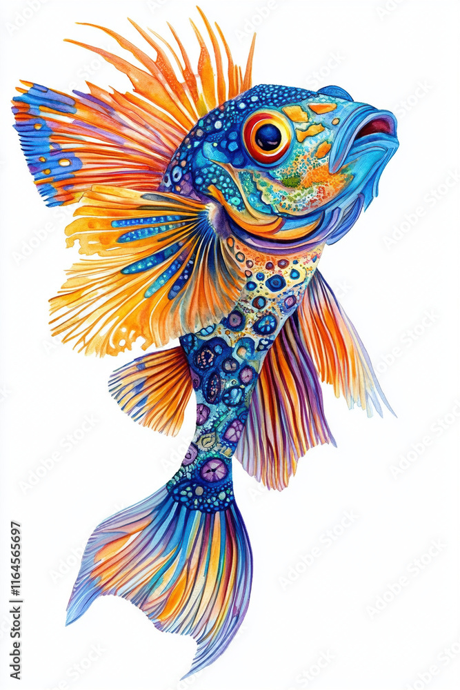 Naklejka premium blue and red fish