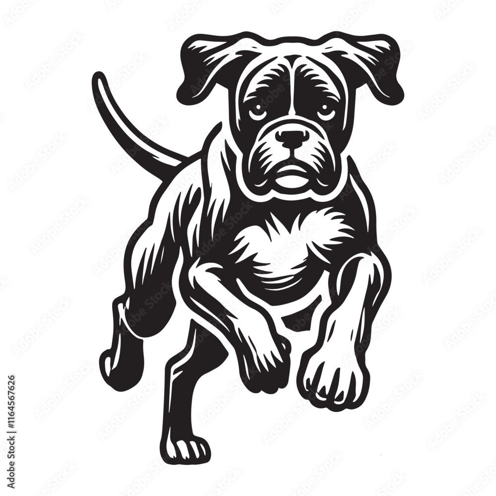 Boxer Dog standing Design Svg Boxer Dog standing Design Svg