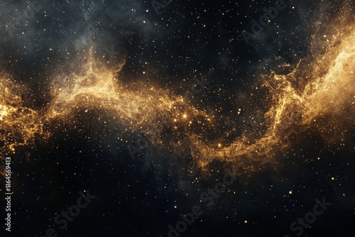 Golden stars on a dark surface create a shimmering visual effect during nighttime events