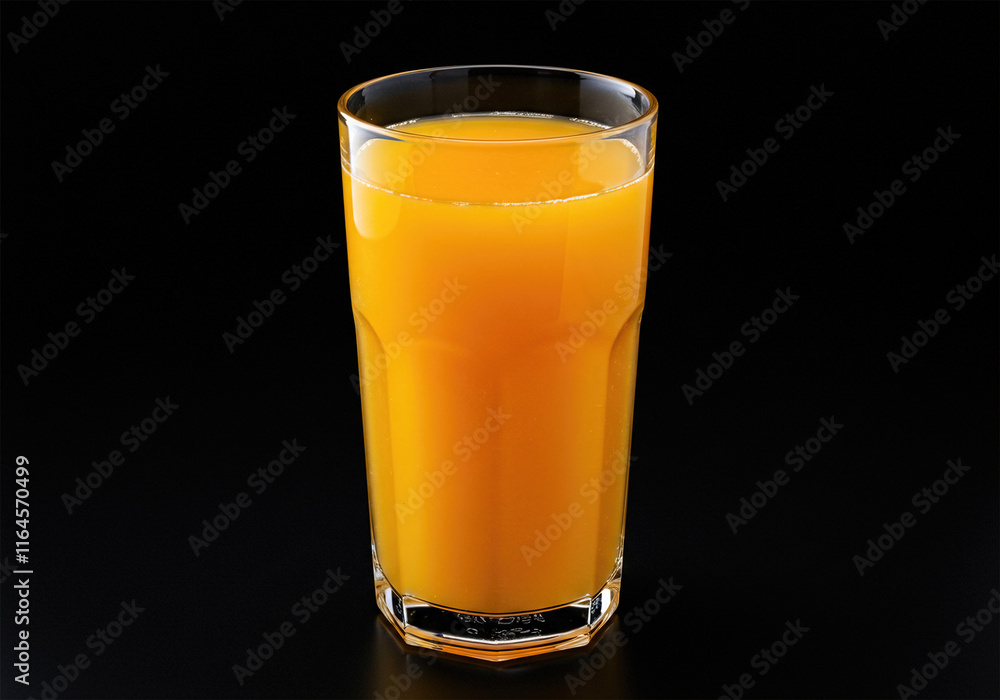 Glass of orange on black background Glass of orange on black background