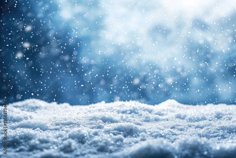 Naklejka premium Snowy Winter Wonderland: A Festive Christmas Background of Frosty Forest and Ice Crystals