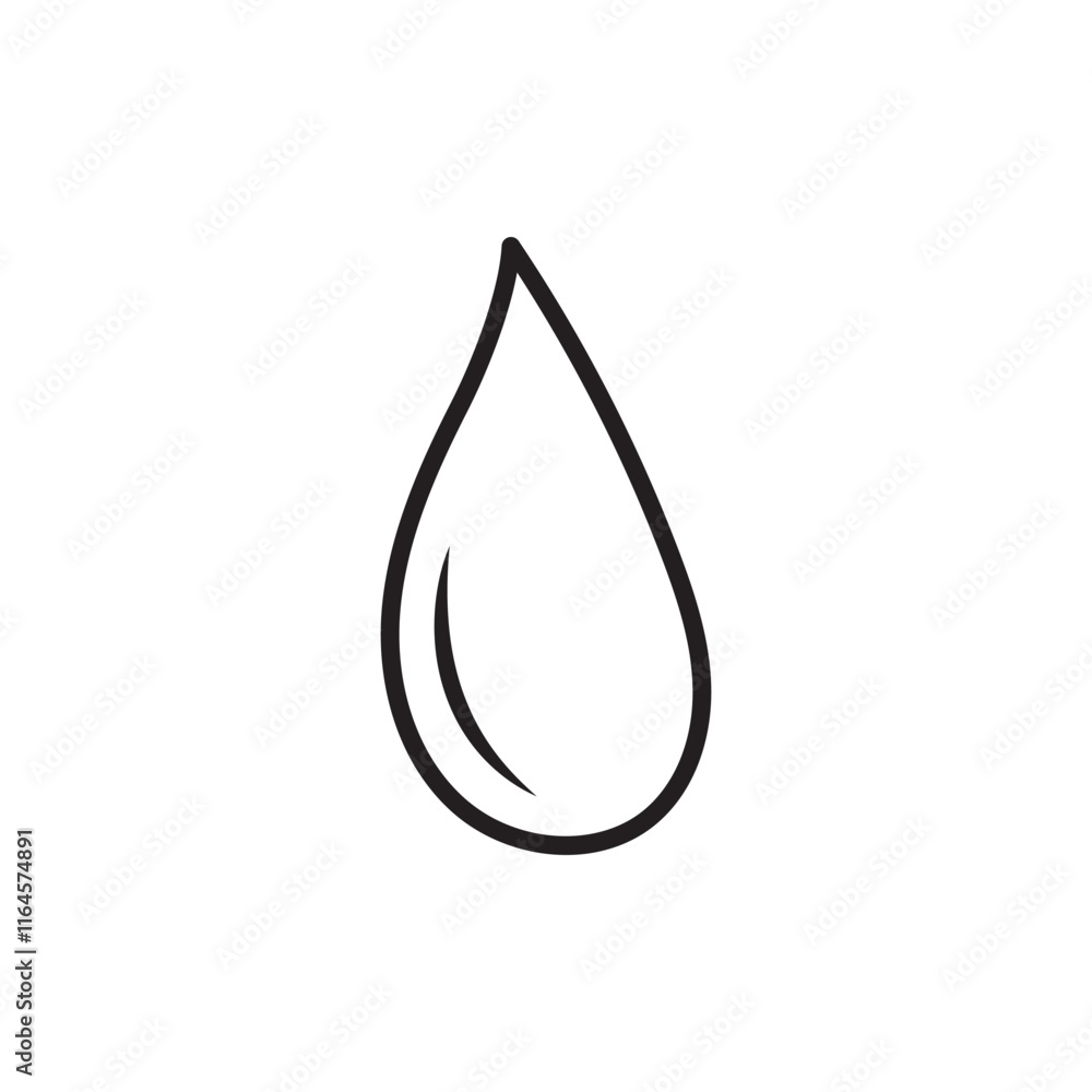 water drop line art silhouette vector illustration water drop line art silhouette vector illustration