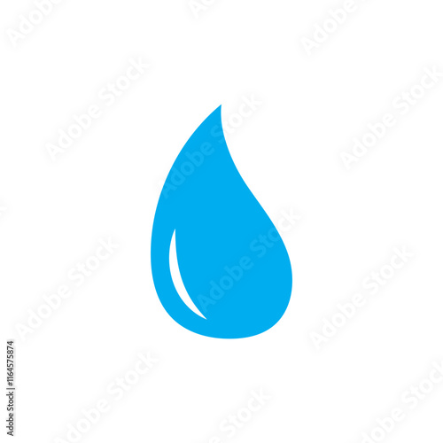 Water drop icon, rain drop icon vector, pure water drop icon, blue droplet icon vector in flat trendy style illustration isolated on white background.