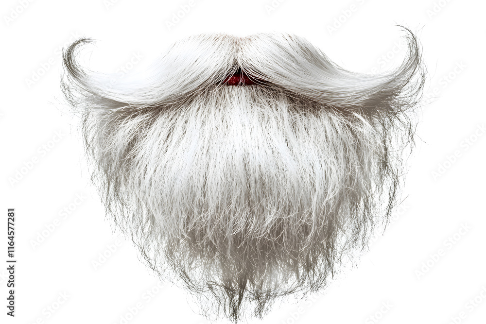 A festive Santa White beard isolated on white A festive Santa White beard isolated on white