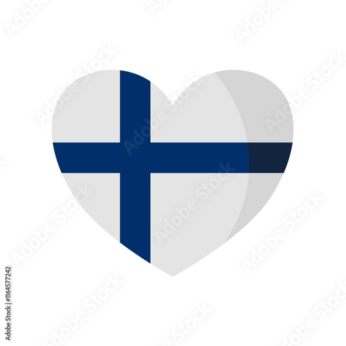 Heart with Finland flag - vector illustration