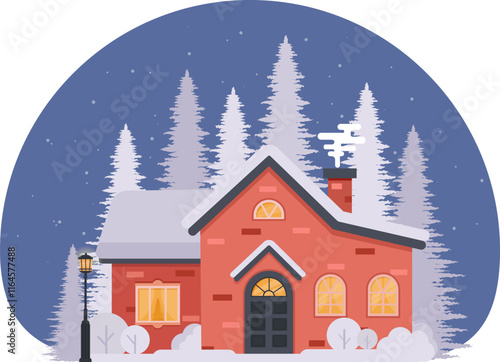 Wallpaper Mural snowy suburban house Torontodigital.ca