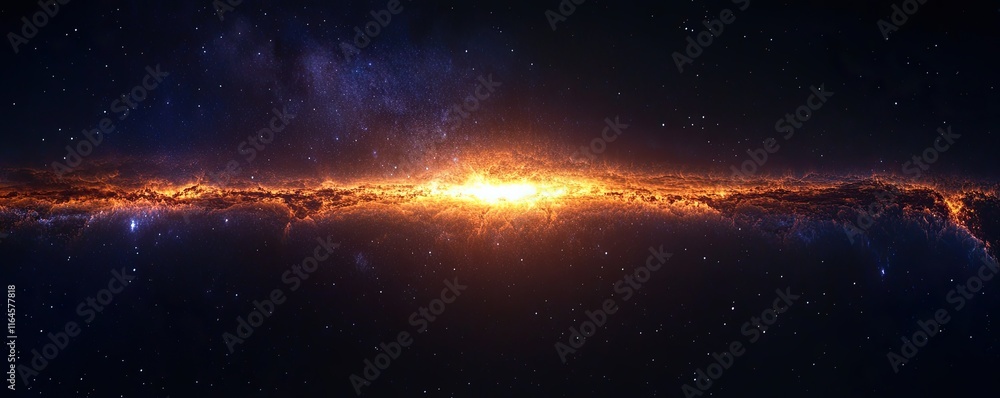 The Milky Way galaxy, showcasing a vast expanse of stars and space dust across the cosmos The Milky Way galaxy, showcasing a vast expanse of stars and space dust across the cosmos