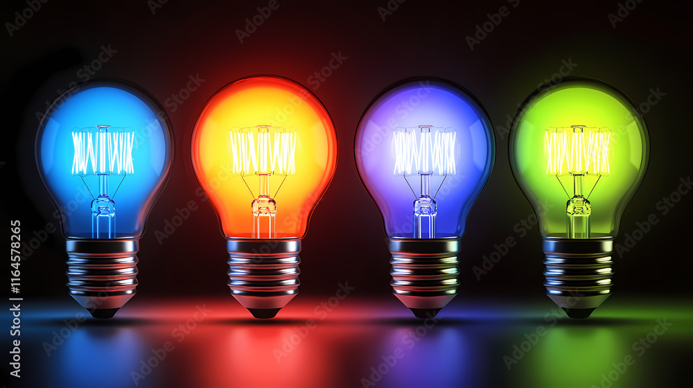 Illuminating ideas: a modern led bulb design. Incandescence. Illustration Illuminating ideas: a modern led bulb design. Incandescence. Illustration