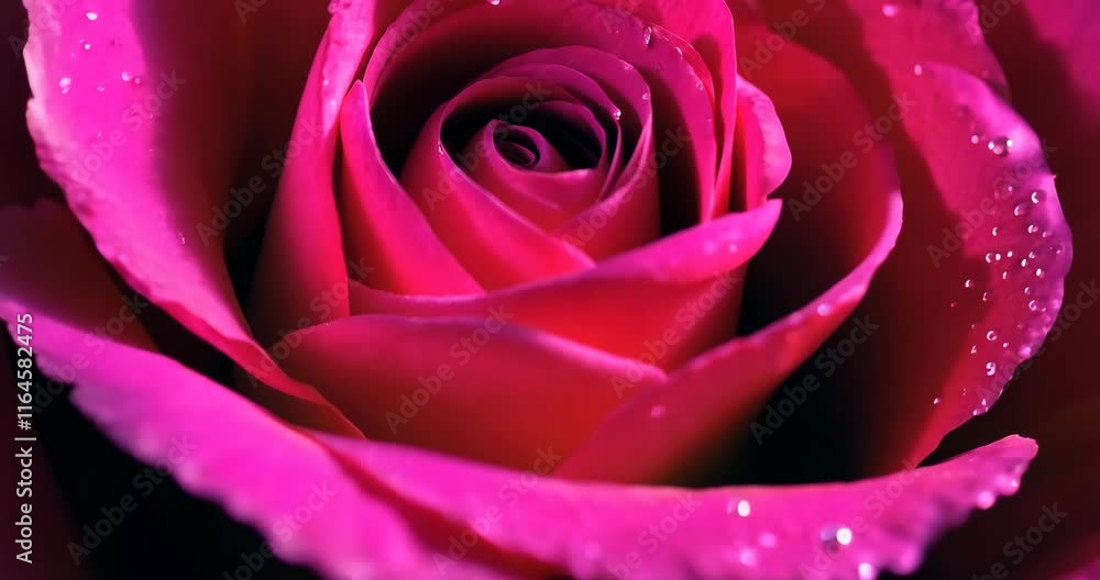 CloseUp View of DewKissed Pink Rose, Romantic Flower Macro Photography CloseUp View of DewKissed Pink Rose, Romantic Flower Macro Photography