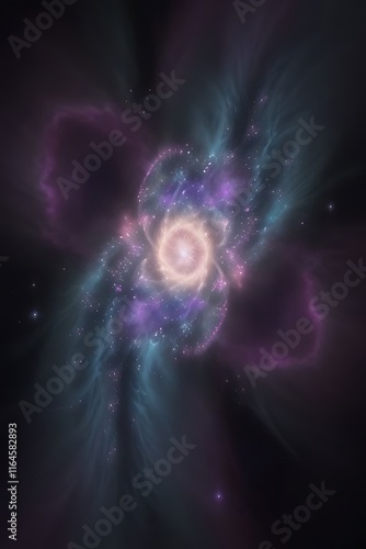 Cosmic Neon Flower in a Dreamscape photo