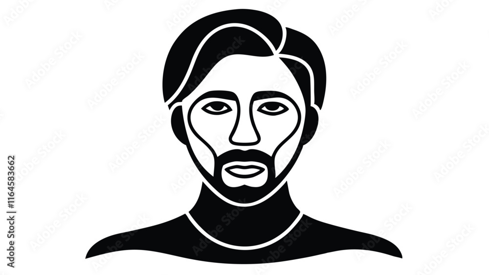 Abstract Face with Overlapping Features