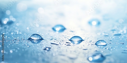 Wallpaper Mural A drop of water on a surface, surrounded by other drops of water Torontodigital.ca