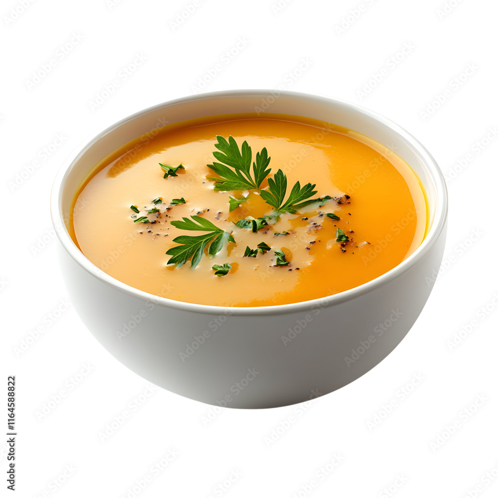 Winter squash soup isolated on transparent background Winter squash soup isolated on transparent background