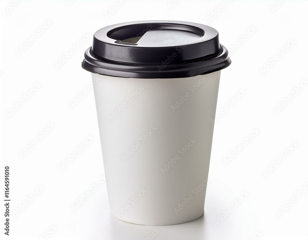 white paper cup with lid suitable for hot beverages isolated on white background white paper cup with lid suitable for hot beverages isolated on white background
