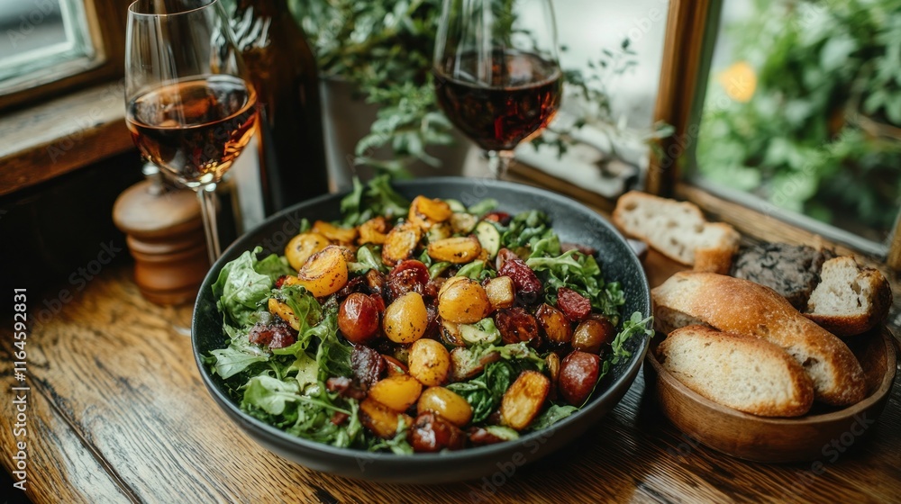 Roasted vegetable salad with wine. Roasted vegetable salad with wine.