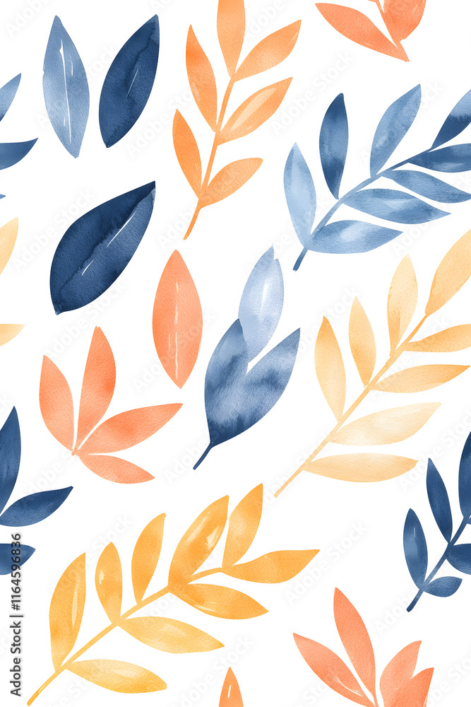 Tropic plants seamless watercolor pattern Tropic plants seamless watercolor pattern