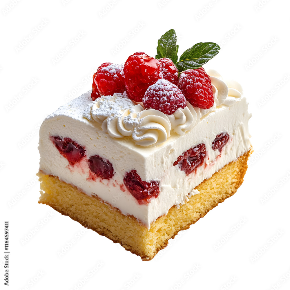 Soft Tres leches cake isolated on transparent background Soft Tres leches cake isolated on transparent background