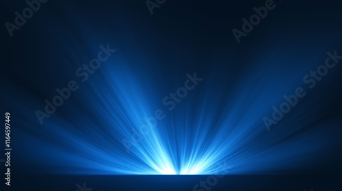 Abstract Blue Light Rays and Starburst Horizon Effects in Cosmic Digital Artwork