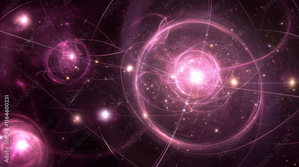 Vivid Cosmic Nebula with Pink and Purple Galactic Lights Vivid Cosmic Nebula with Pink and Purple Galactic Lights