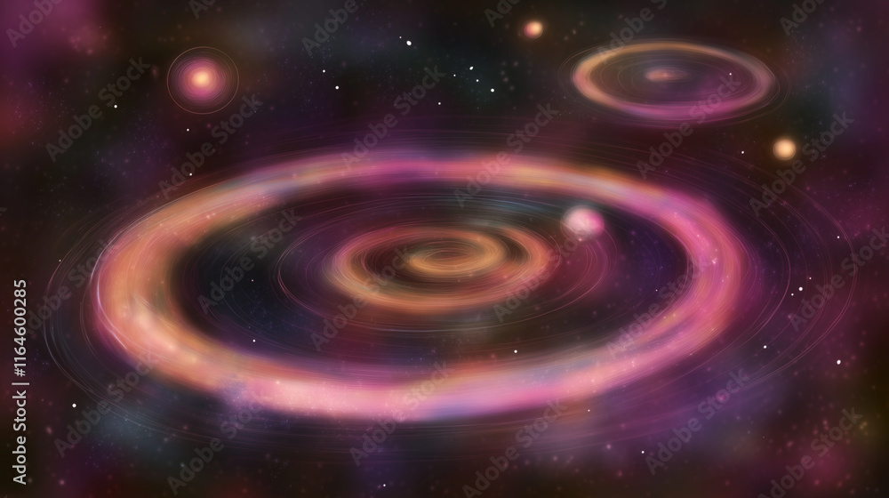 Fototapeta premium Vivid Cosmic Nebula with Pink and Purple Galactic Lights