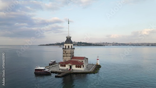 Maiden's Tower istanbul aerial view