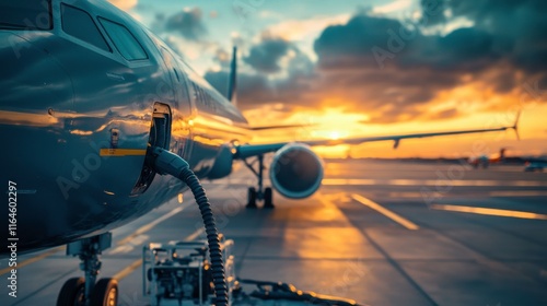 Refueling Operations at Sunset with Motion Blur