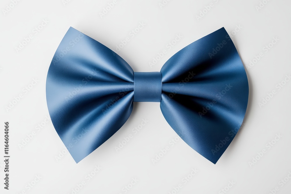 A stylish blue satin bow tie displayed on a white background, perfect for formal attire, fashion, and accessory themes. A stylish blue satin bow tie displayed on a white background, perfect for formal attire, fashion, and accessory themes.