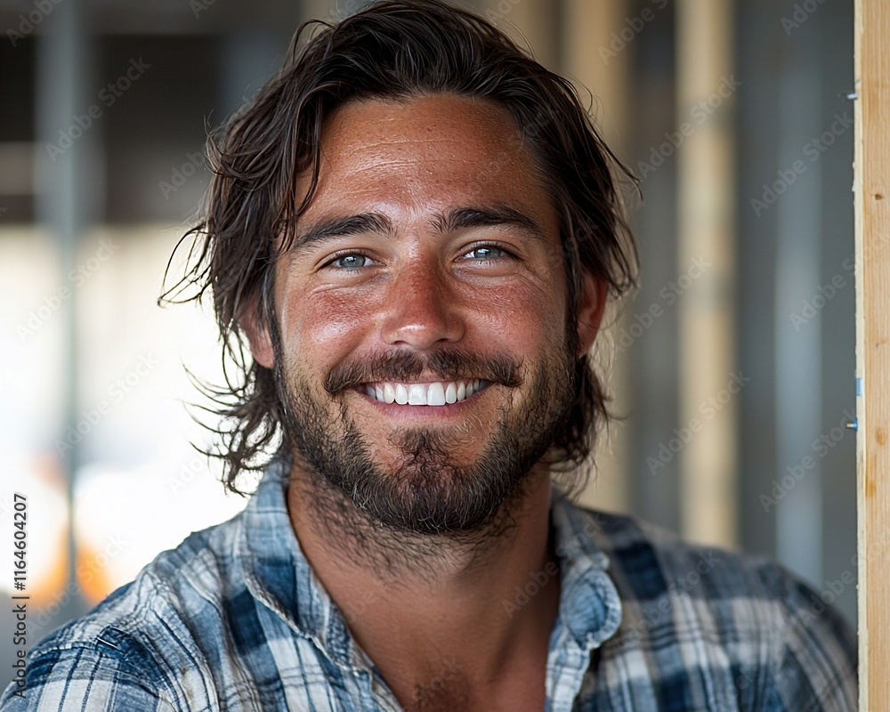 Fototapeta premium Happy man smiling, portrait.