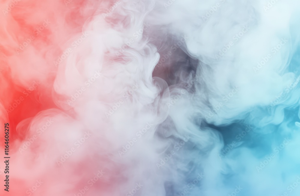 Naklejka premium Abstract Swirling Smoke in Vibrant Pink and Blue Hues