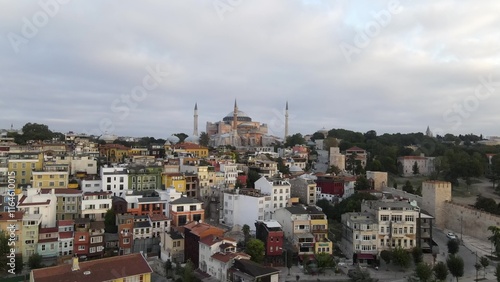 Istanbul aerial view Hagia Sophia Mosque