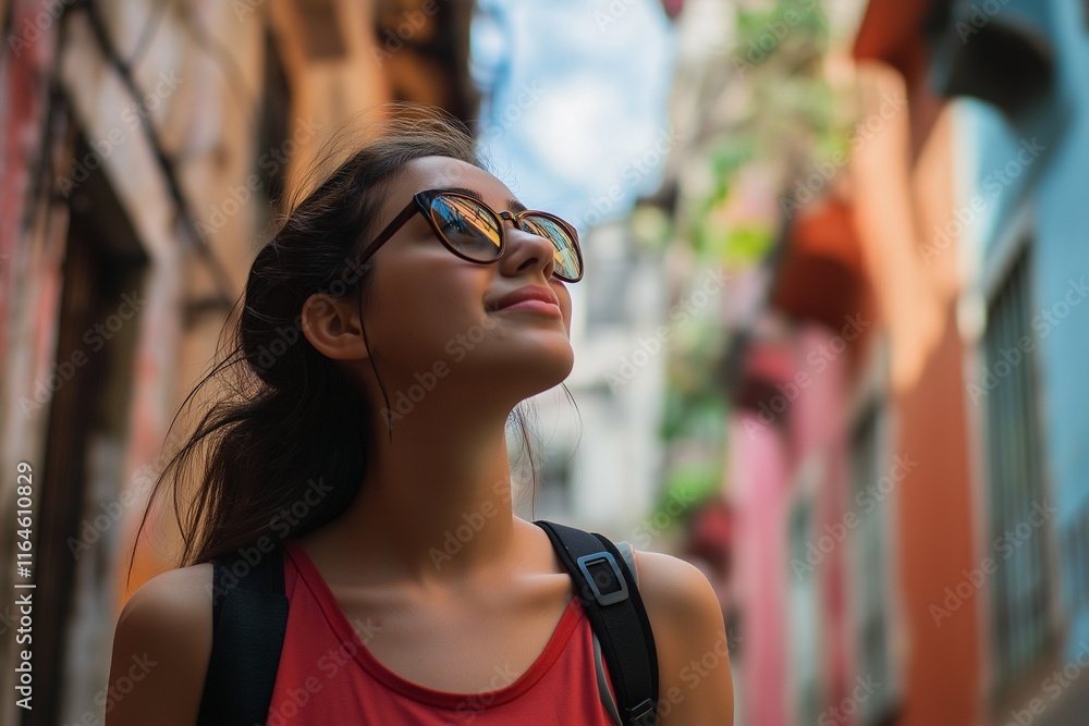 Study abroad program: Student exploring a new city, experiencing different cultures and languages Study abroad program: Student exploring a new city, experiencing different cultures and languages