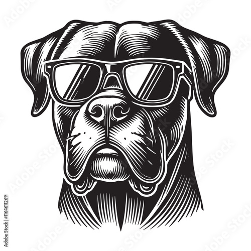 Cane Corso Dog Wearing Sunglasses Design Svg