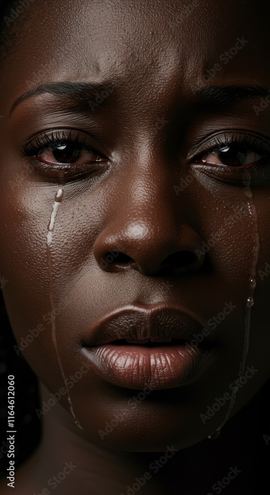 Close up of Black Woman face, Cry Crying Sad Sadness Expression, Zoom In, Zoomed Portrait Close up of Black Woman face, Cry Crying Sad Sadness Expression, Zoom In, Zoomed Portrait