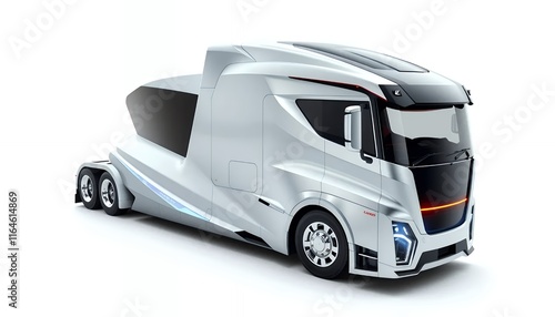 Wallpaper Mural Sleek Futuristic Semi-Truck: Silver Design, Aerodynamic Lines, Modern Aesthetics Torontodigital.ca