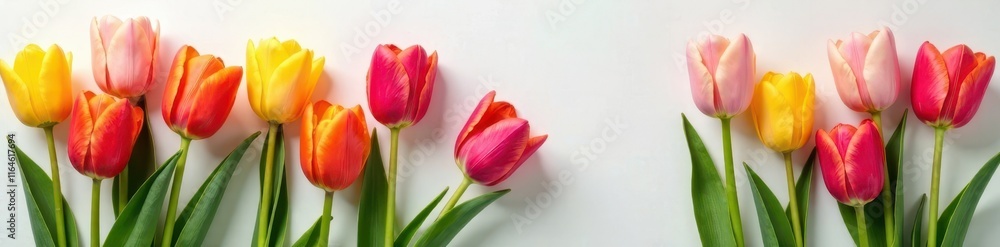 Vibrant tulip flowers arranged in a simple composition , bloom, simple, bright Vibrant tulip flowers arranged in a simple composition , bloom, simple, bright