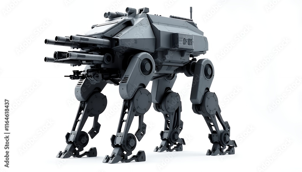 Quadrupedal War Machine: A Gray, Industrial Design Quadrupedal War Machine: A Gray, Industrial Design