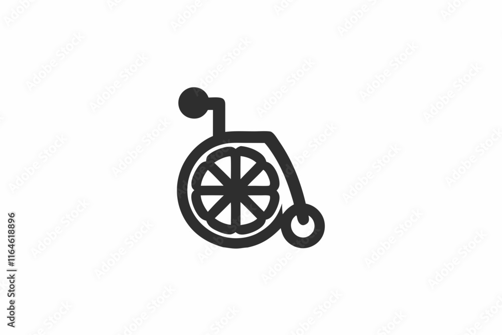 Fototapeta premium creative wheelchair icon concept